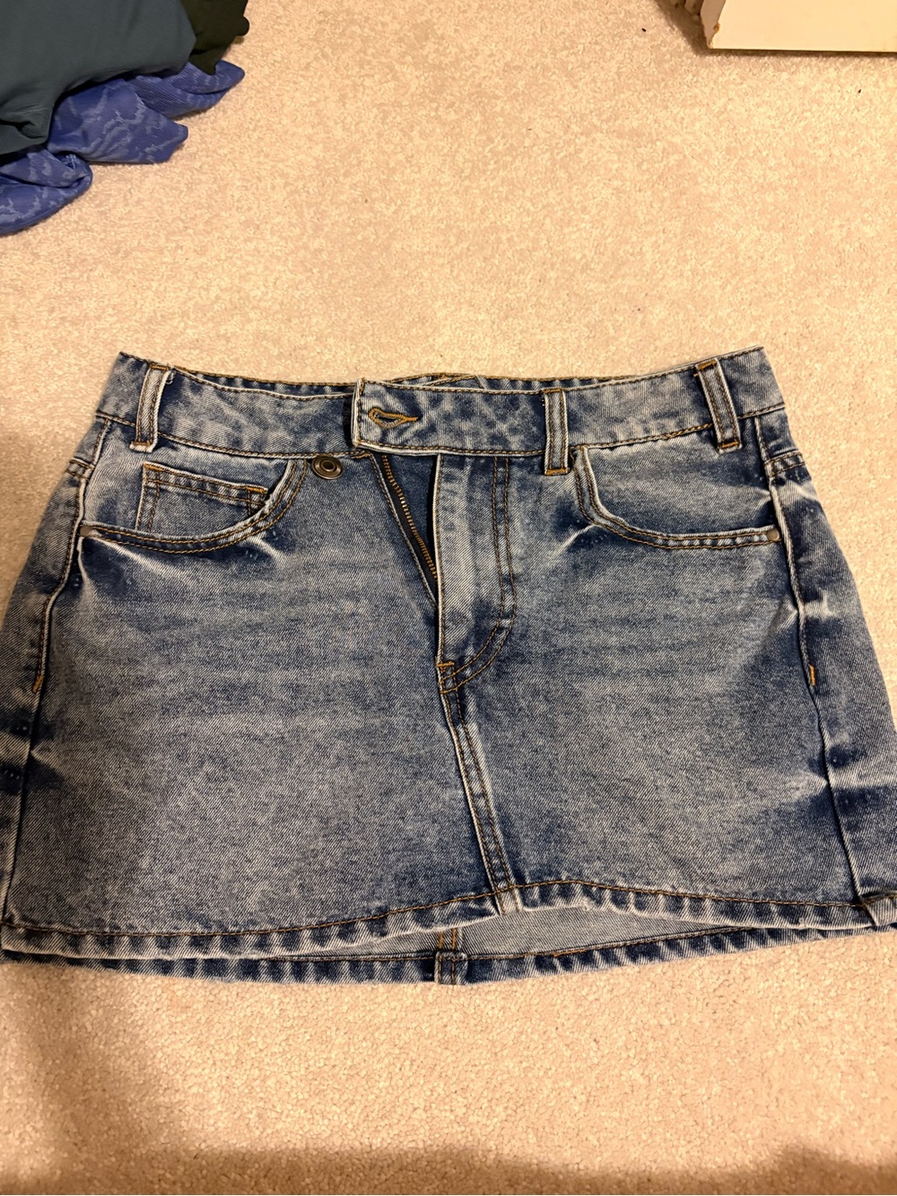 Classic Blue Denim Mini Skirt - Women's